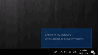 Activate windows message go away